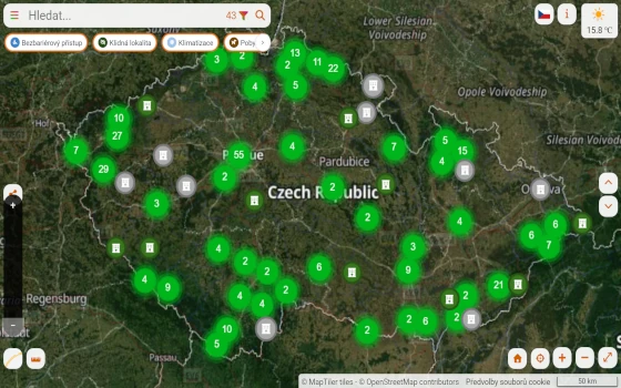 Náhled interaktivní mapy ubytování iMapa.eu