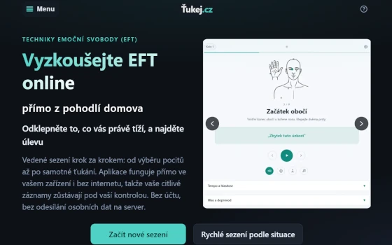 Náhled webové aplikace Ťukej EFT online